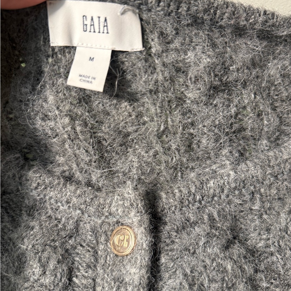 Cult Gaia Cable-Knit Cardigan in Gray - Picture 3 of 3
